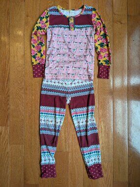 Matilda Jane Kids Llama Floral Pajamas Size 6
